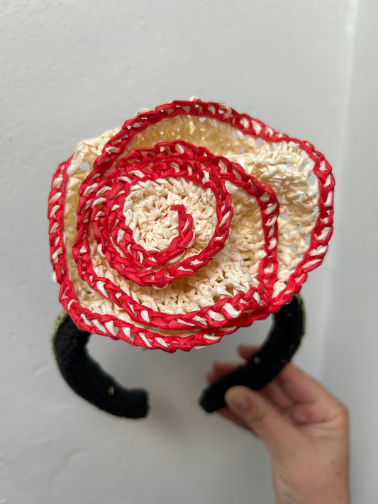 Black Headband with Big Flower and Color Details