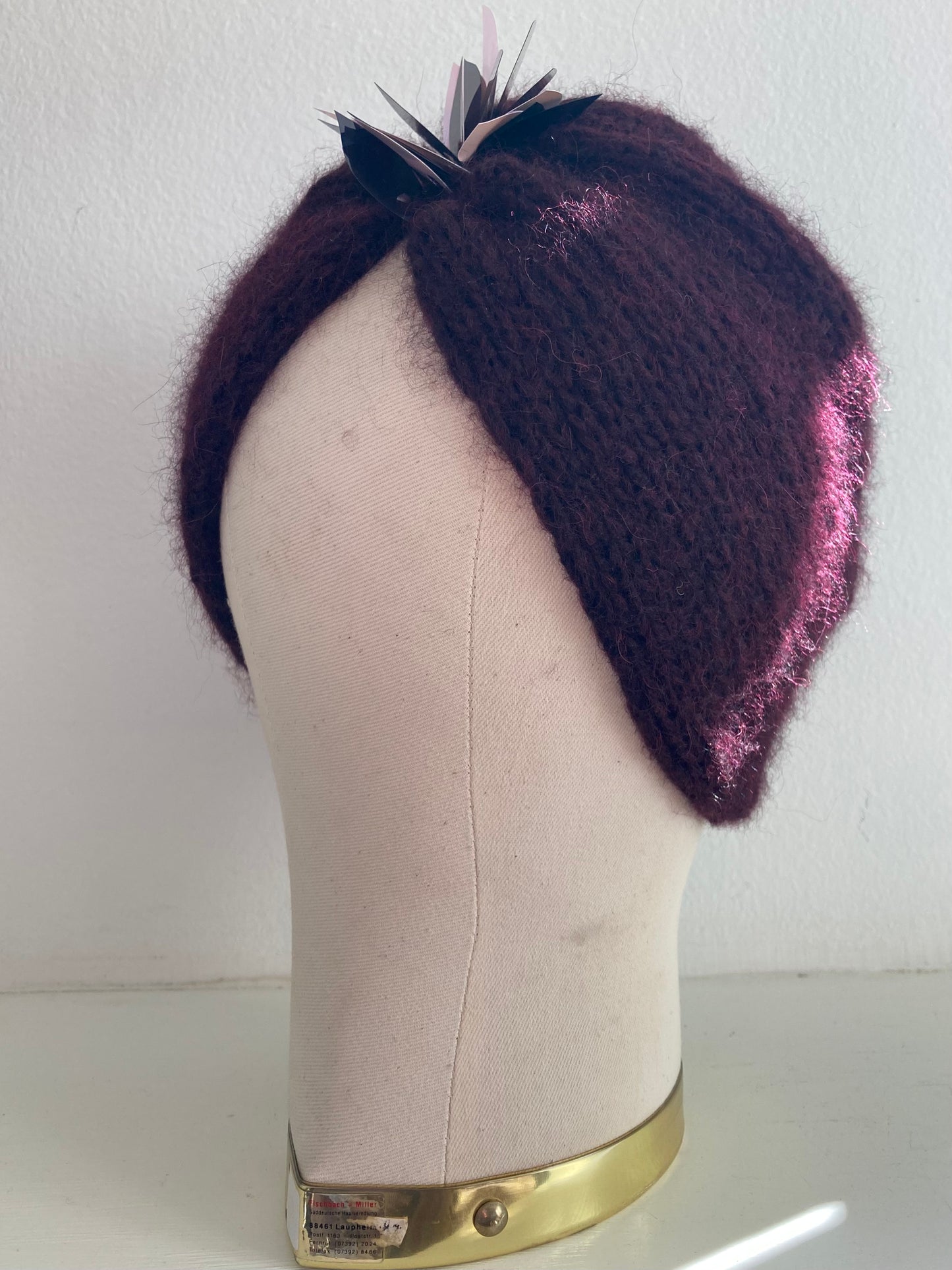 Burgundy Turban with Sequins