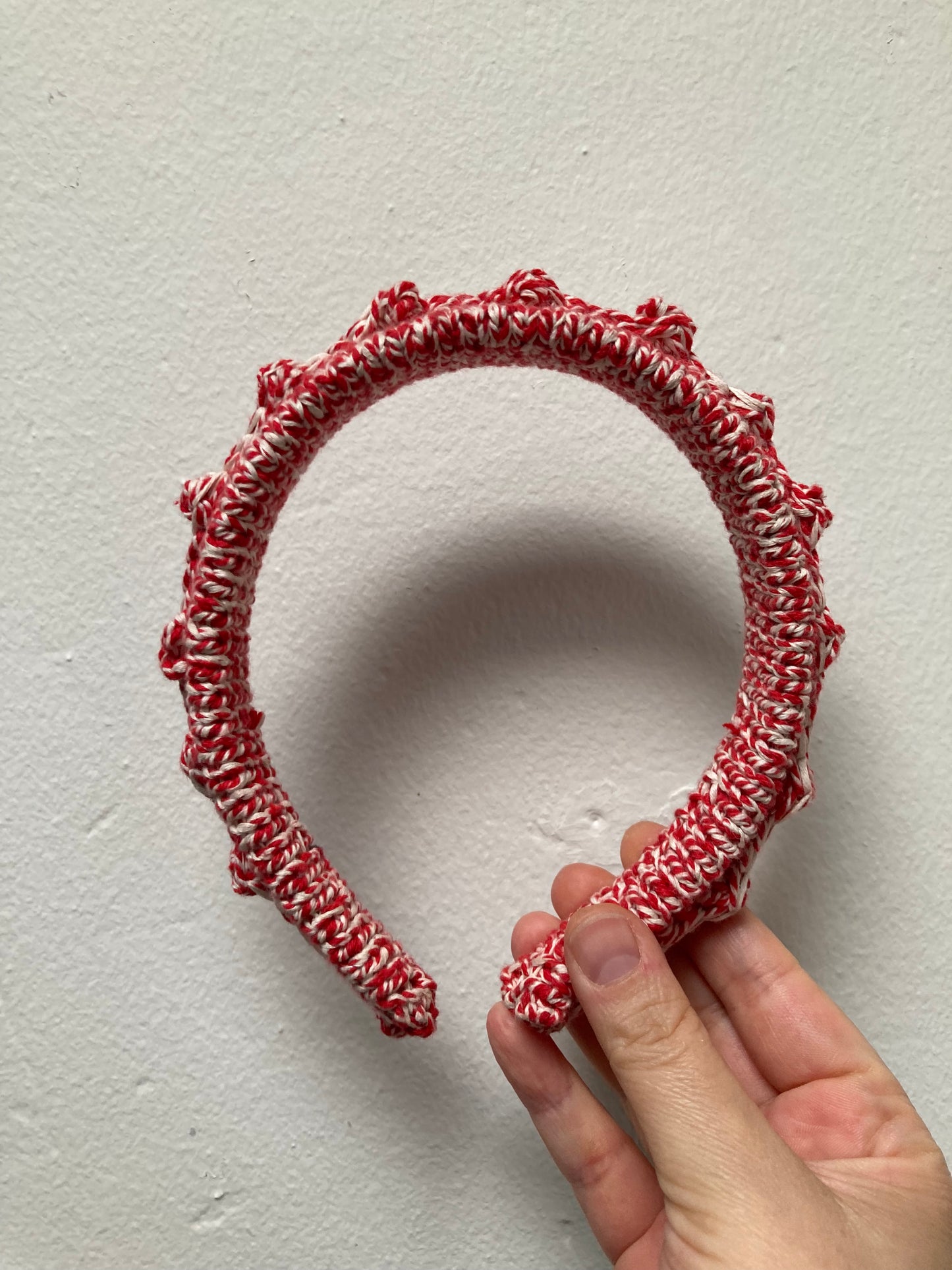 Red Baker's Twine Headband with Dots