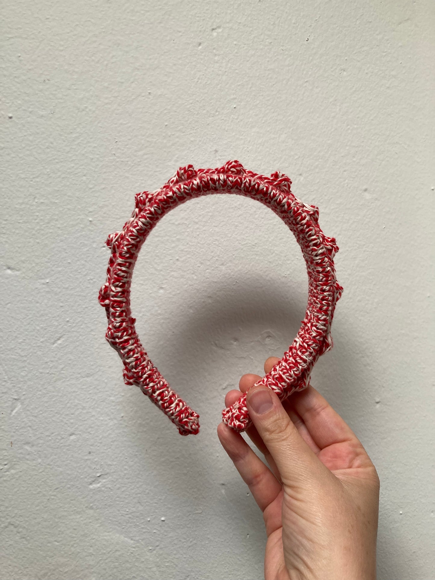 Red Baker's Twine Headband with Dots