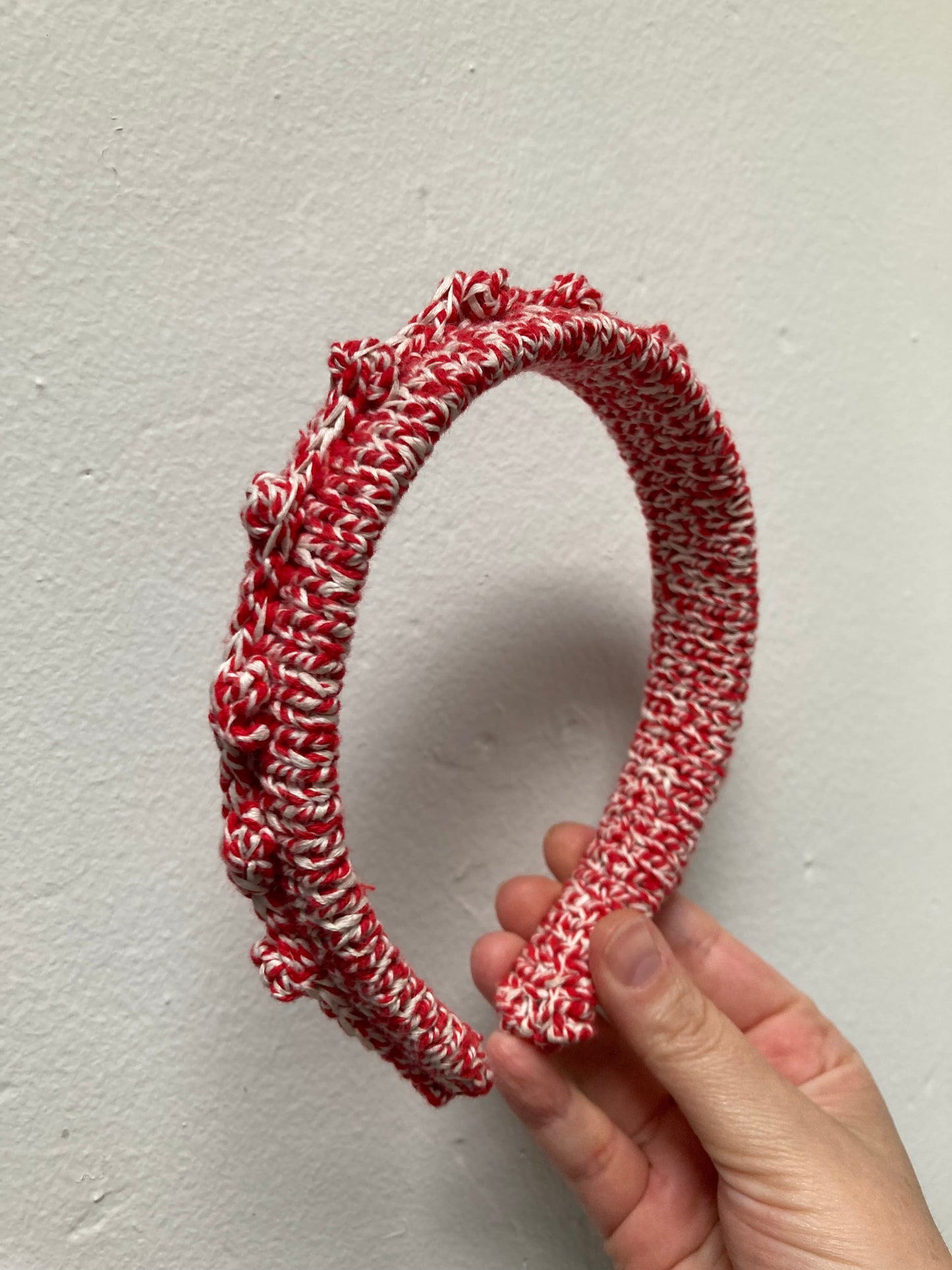 Red Baker's Twine Headband with Dots